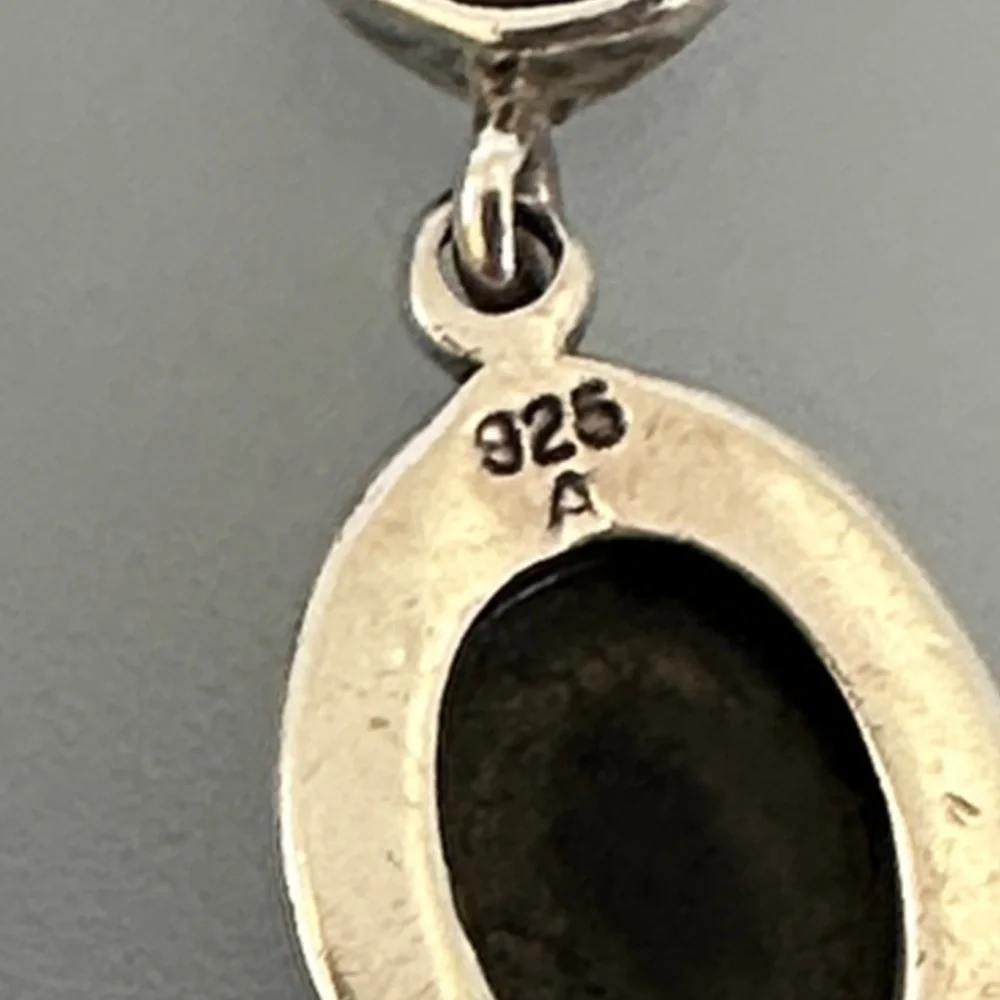 925 Sterling Silver Onyx Dangle Earrings